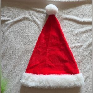 Small Kids Classic Red Santa Hat with White Faux Fur Trim